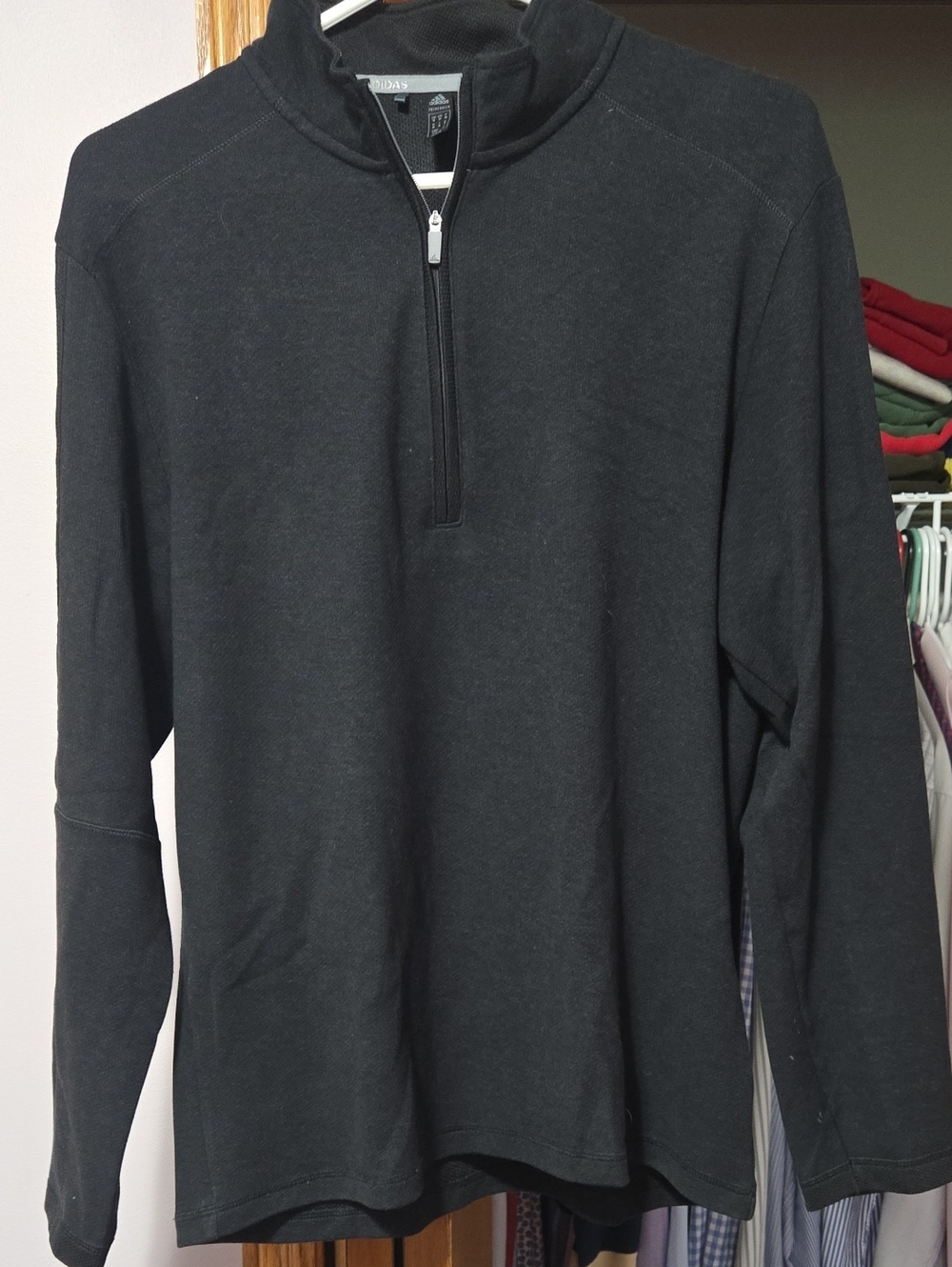 adidas Men's Black Quarter-Zip Sweater